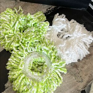 Green and White Mop Heads